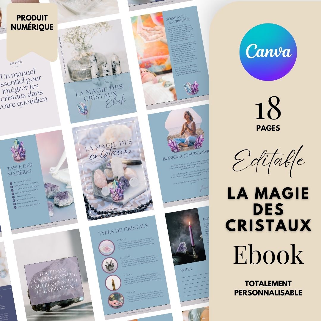 La magie des cristaux - Ebook à customiser (A4 FR)