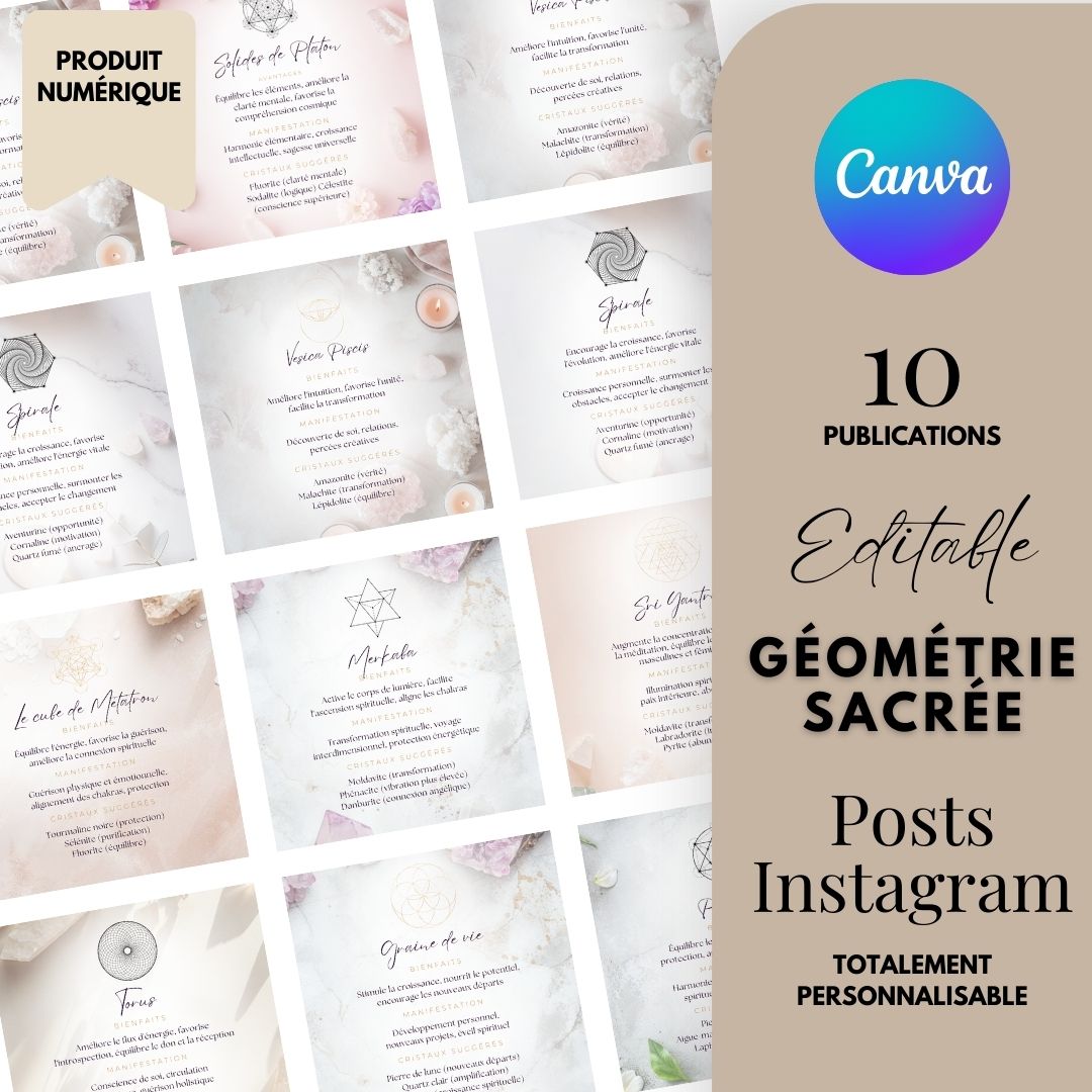 Templates Géométrie Sacrée (Publication Instagram FR/EN)