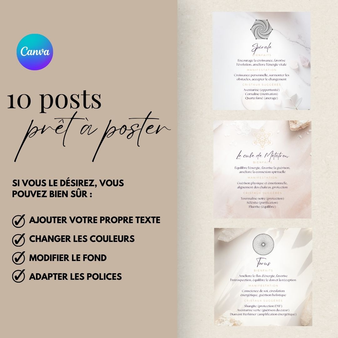 Templates Géométrie Sacrée (Publication Instagram FR/EN)